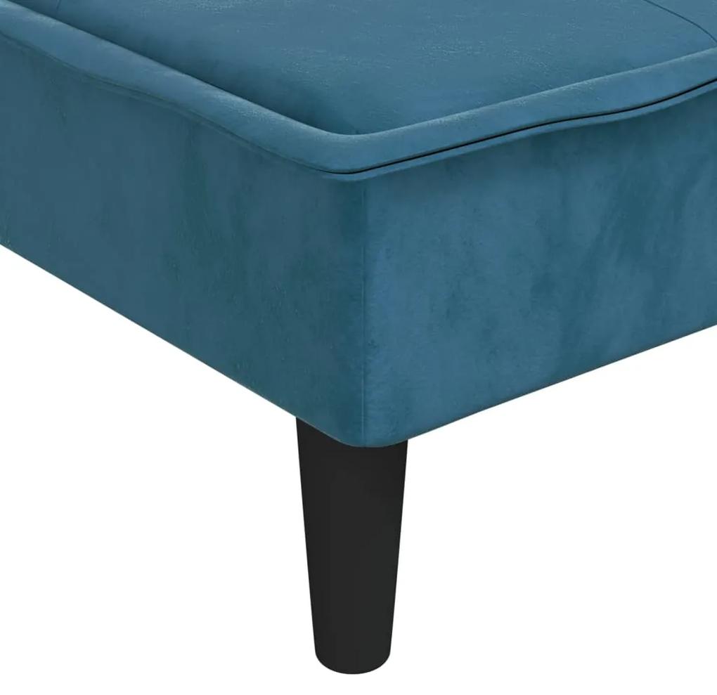 Sofá-cama em forma de L 255x140x70 cm veludo azul
