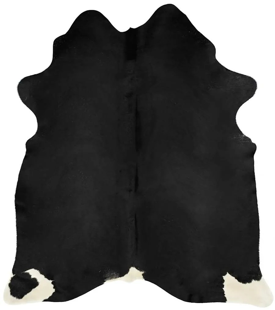 Tapete em couro de vaca genuíno 180x220 cm preto