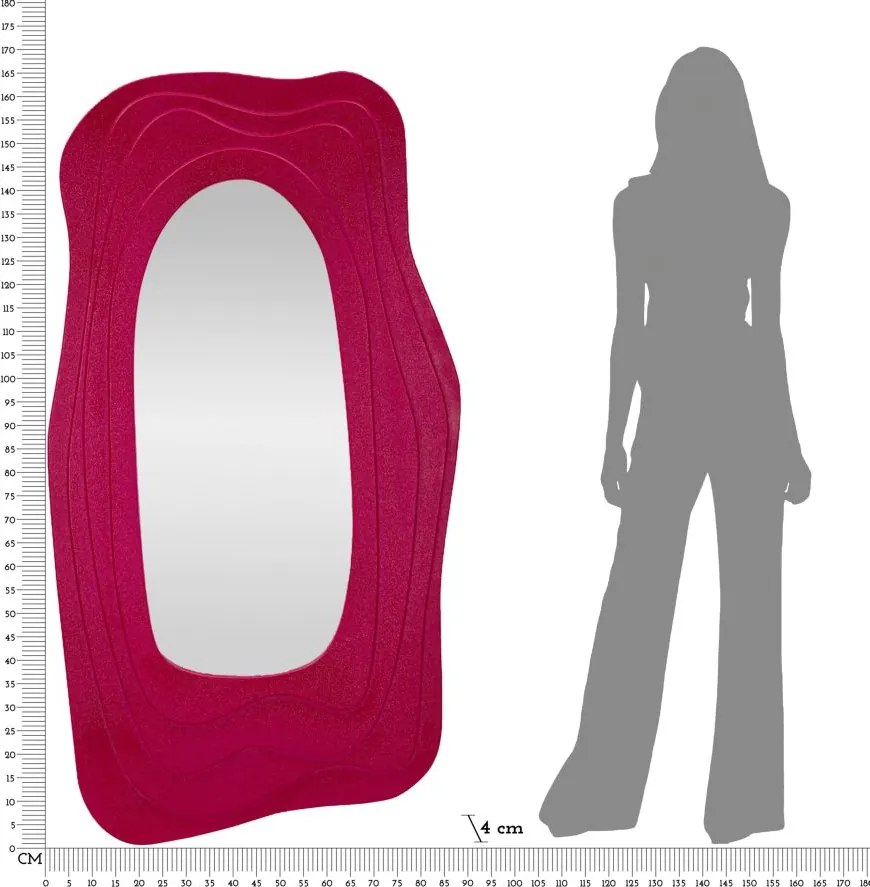 ESPELHO DE PAREDE DAFNE 90X4X165 CM FUXIA