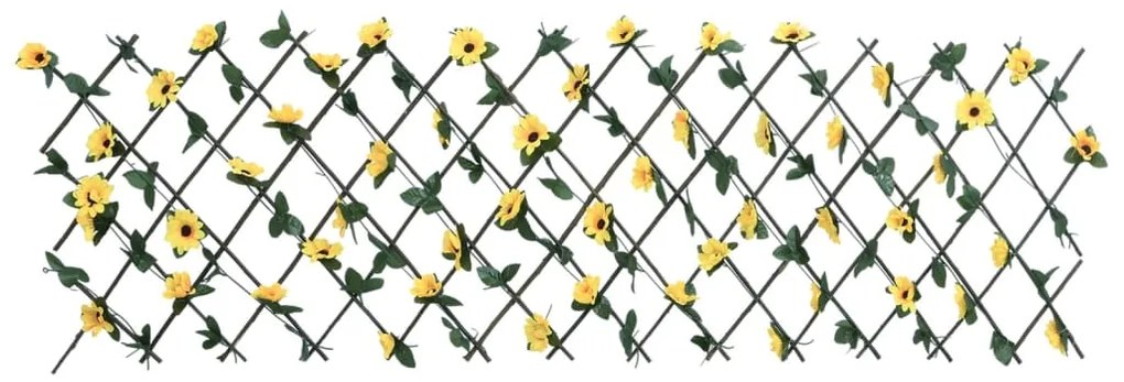  Treliça de hera artificial extensível 5 pcs 180x60 cm amarelo