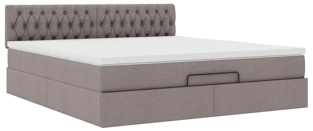 moldura de cama otomana vidaXL com tecido Taupe 180x200cm