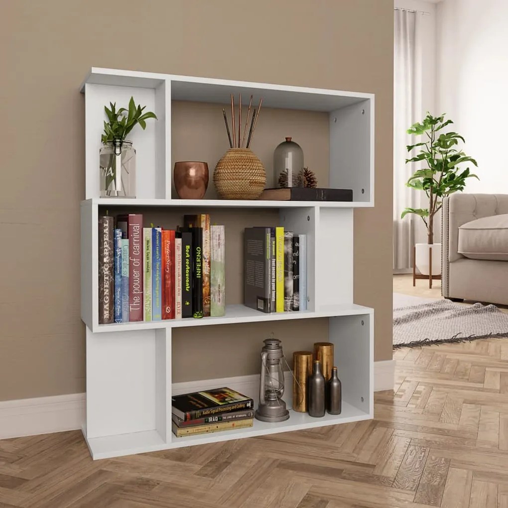 800081 vidaXL Estante/divisória 80x24x96 cm contraplacado branco