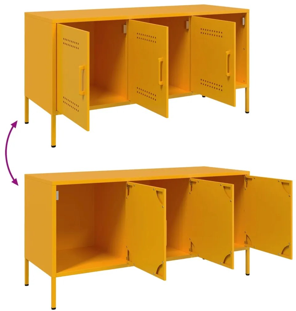 Móvel de TV 100,5x39x50,5 cm aço amarelo mostarda