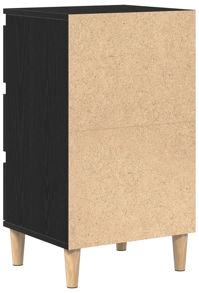 Mesa de Cabeceira vidaXL Preto Carvalho 40x35x70 cm Madeira Derivada