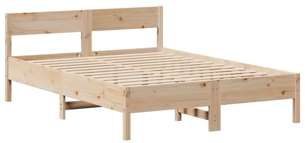 Cama com estante sem colchão 160x200 cm pinho maciço