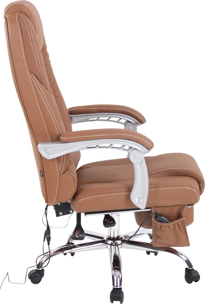 Cadeira de escritório Pacific com função de massagem castanho claro