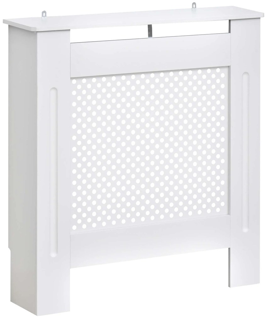 HOMCOM Cobertura Radiador MDF Prateleira Estilo Moderno Proteção Elegante 78x19x82 cm Branco