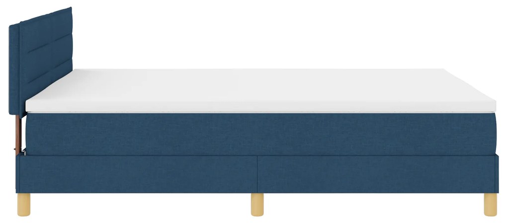Cama Box com Colchão Azul 140x190 cm Tecido