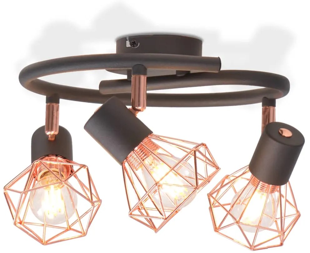 Candeeiro de teto com 3 lâmpadas filamentos LED 12 W