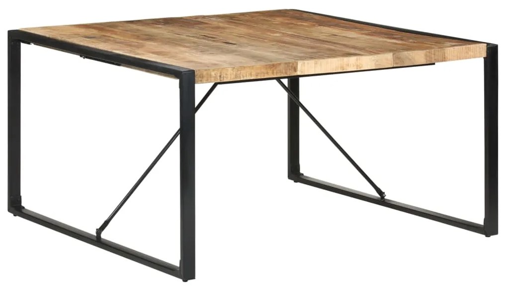 Mesa de jantar 140x140x75 cm madeira de mangueira áspera