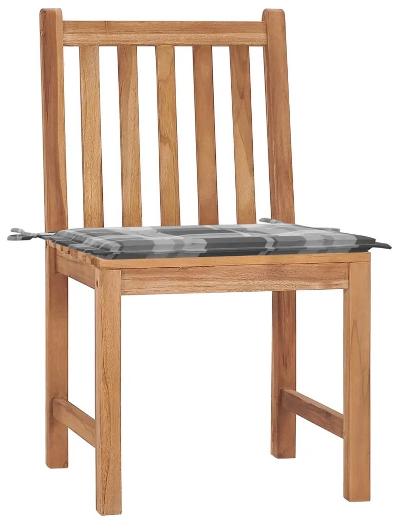 Cadeiras de jardim c/ almofadões 2 pcs madeira de teca maciça