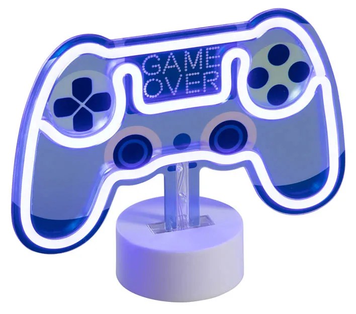 Candeeiro de Mesa Neon Azul com LED Integrado - Game Design