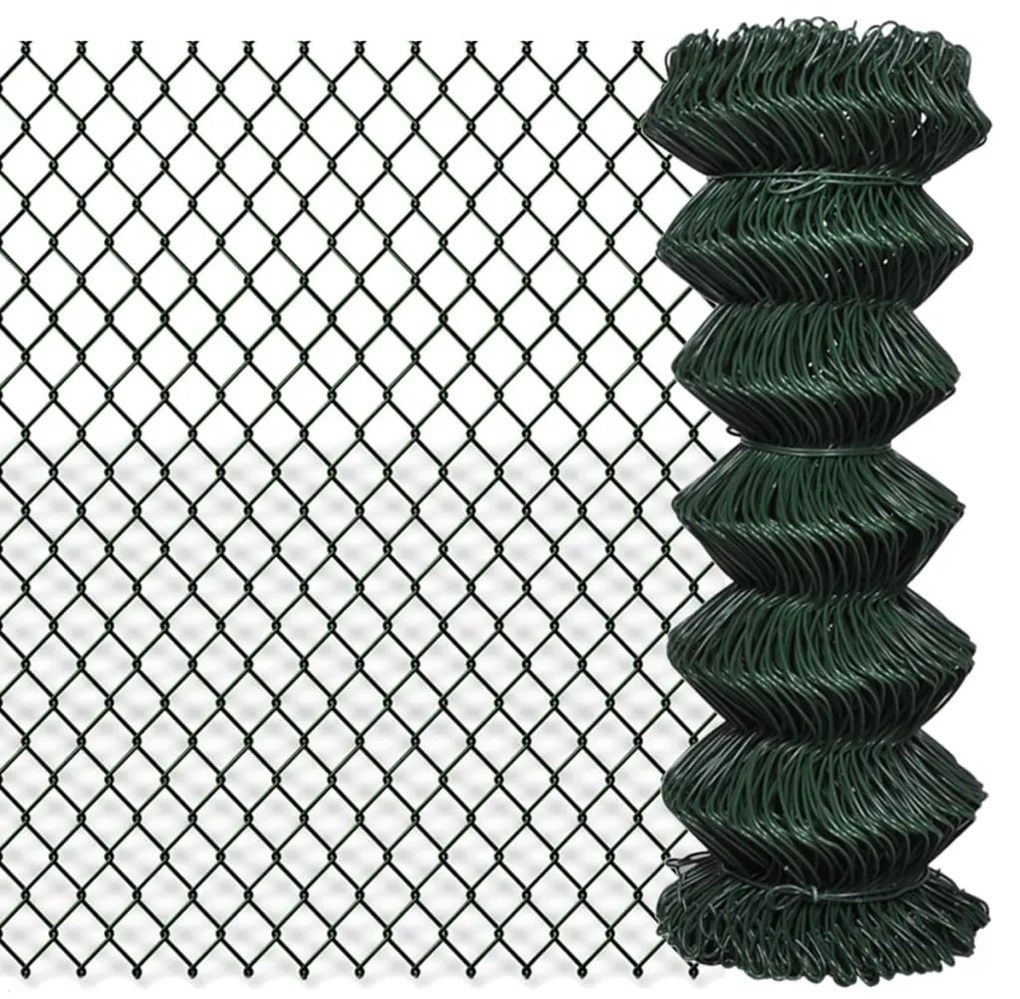 vidaXL Cerca de arame 1x15 m aço verde