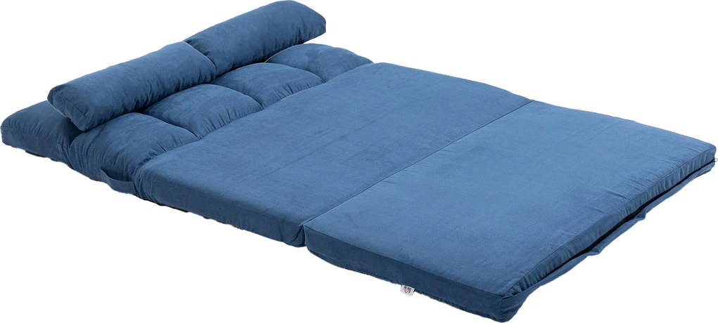 Poltrona-Cama Convertível, 102 x 73 x 60 cm, Encosto Regulável em 14 Posições, Azul