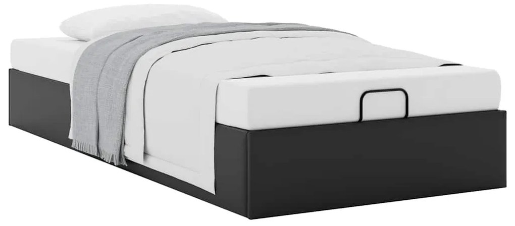 Estrutura de cama otomana sem colchão 80x200 cm preto