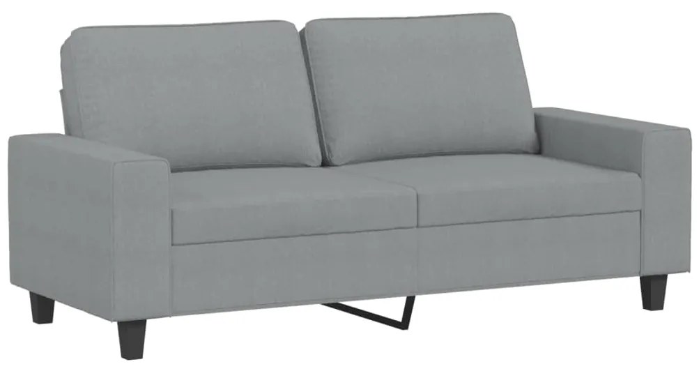 2 pcs conjunto de sofás tecido cinzento-claro