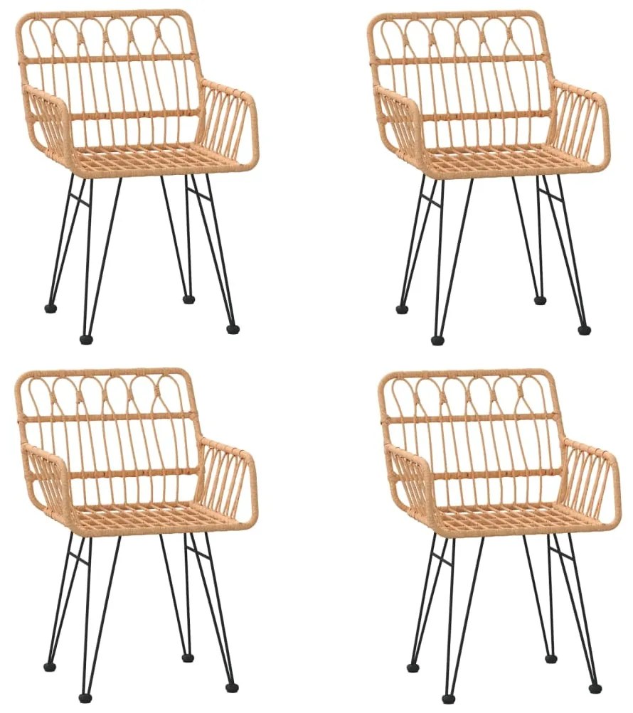 5 pcs conjunto de jantar p/ jardim vime PE