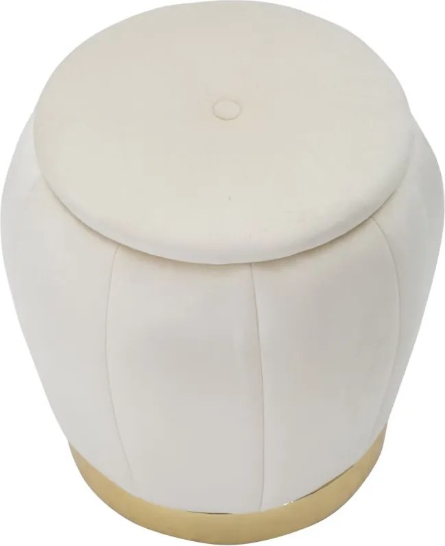 BANCO COM ARMAZENAMENTO PARIS Ø 43X43 CM CREME E DOURADO