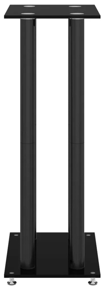 Suportes p/ colunas 2pcs vidro temperado design 4 pilares preto