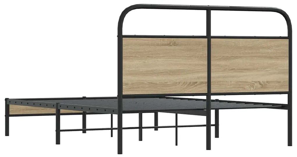 Estrutura cama s/ colchão derivados de madeira carvalho fumado