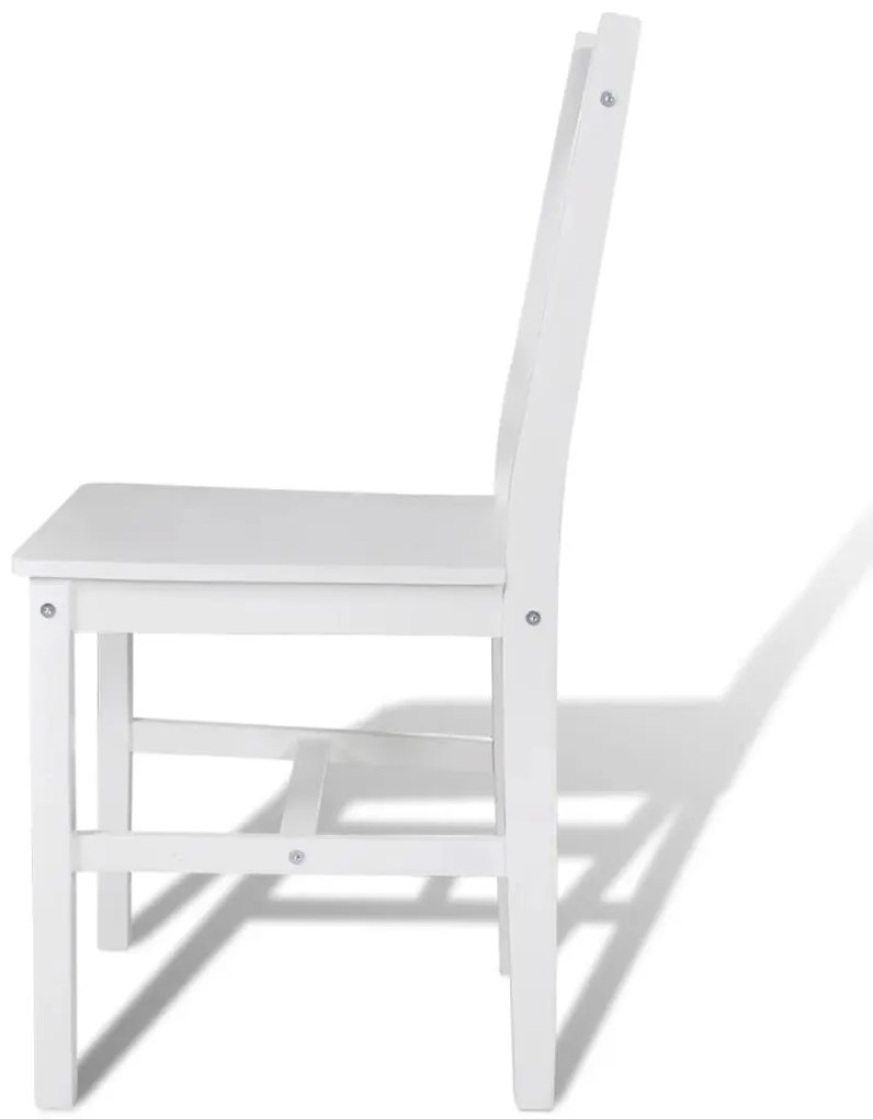 Cadeiras de jantar 6 pcs madeira de pinho branco