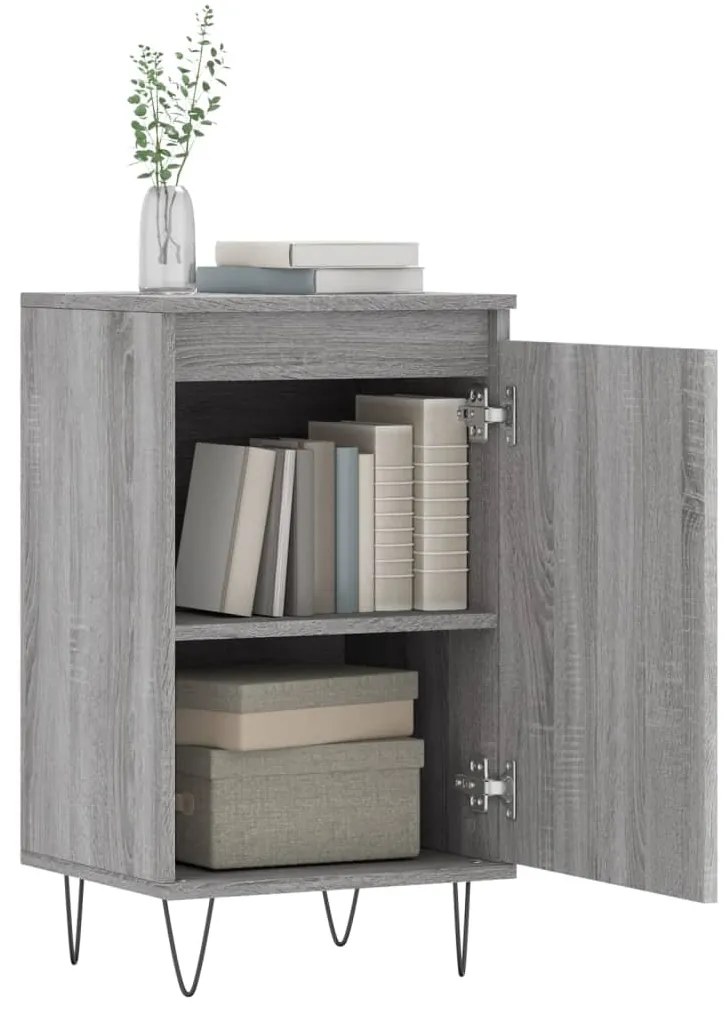 Aparadores 2 pcs 40x35x70 cm derivados madeira cinzento sonoma