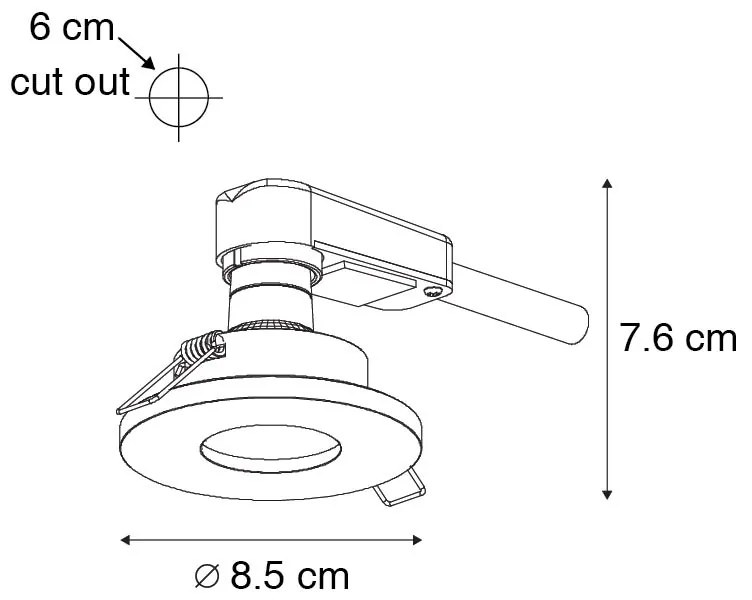 Foco embutido moderno para banheiro preto - Shed Moderno