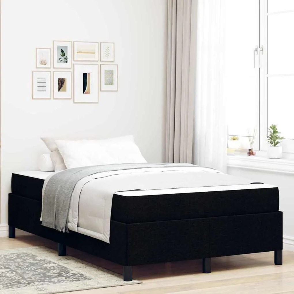 vidaXL Cama Box Preto 120 x 190 cm tecido