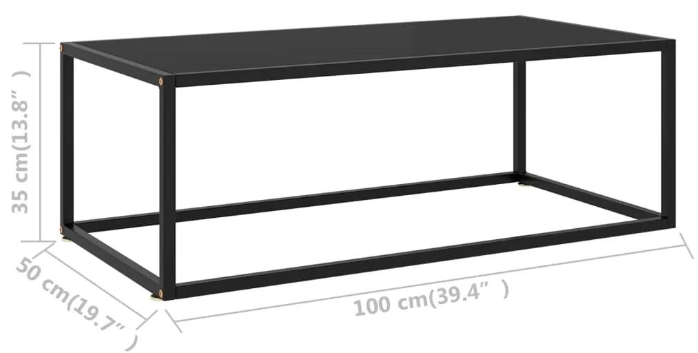 Mesa de centro 100x50x35 cm vidro preto