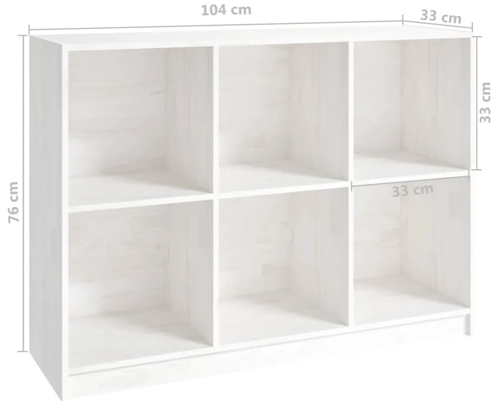 Estante 104x33x76 cm pinho maciço branco