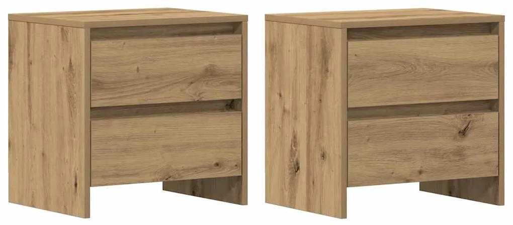Cabeceira de cama vidaXL 2 pcs Carvalho Artesanal 45x34x44,5 cm Madeir