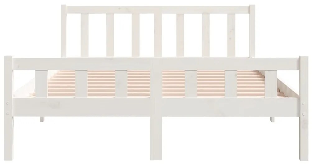 Estrutura de cama king 150x200 cm madeira maciça branco