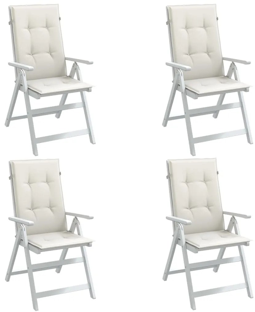 vidaXL Almofadões para cadeiras altas 4 pcs mesclado tecido creme