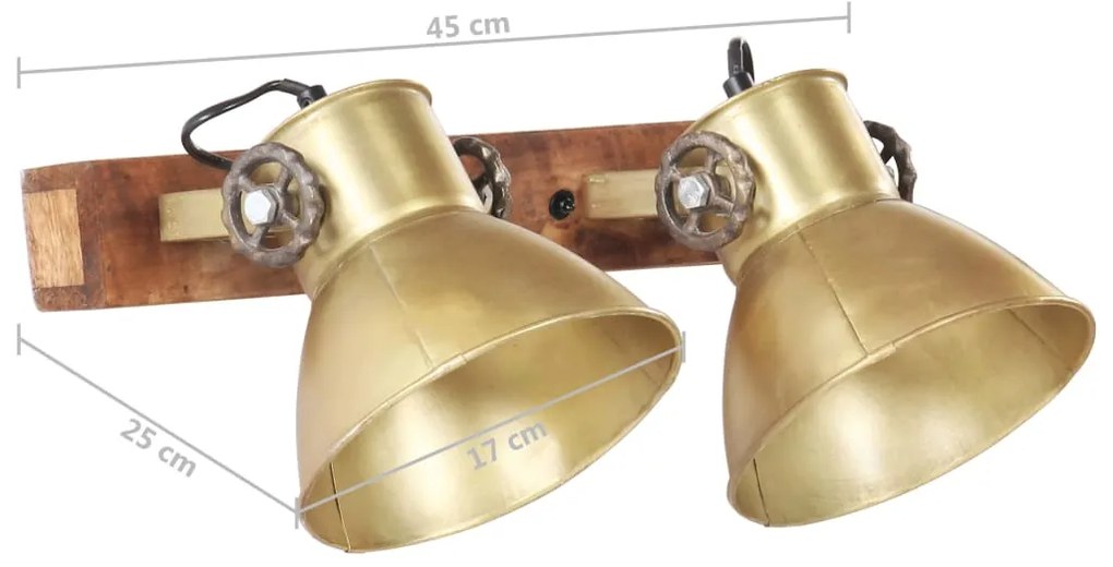 Candeeiro de parede industrial 45x25 cm E27 bronze