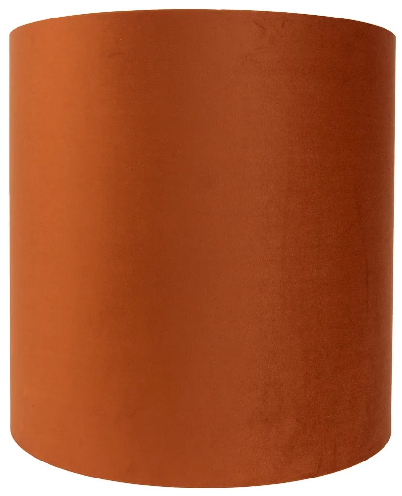 Abajur de tecido laranja com interior dourado 40/40/40