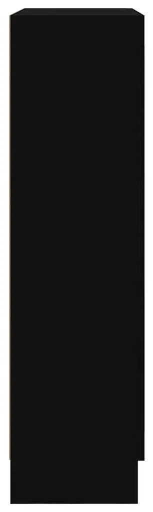 Armário vitrine 82,5x30,5x115 cm derivados de madeira preto