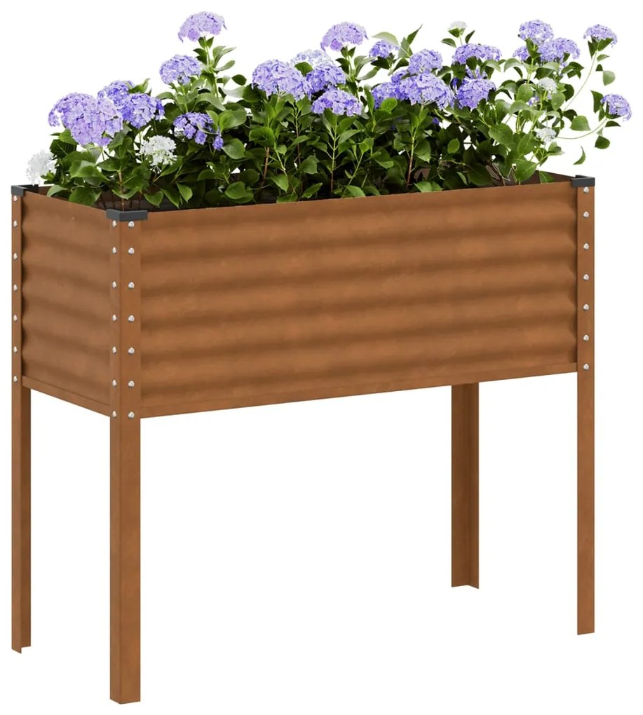 vidaXL Vaso/floreira 100x41x90 cm aço resistente às intempéries