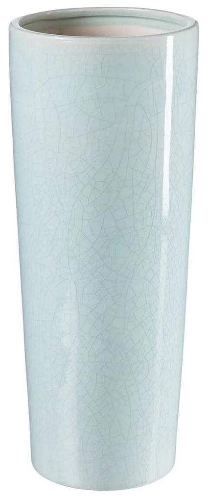 Vaso 16,5 X 16,5 X 40,5 cm Cerâmica Turquesa