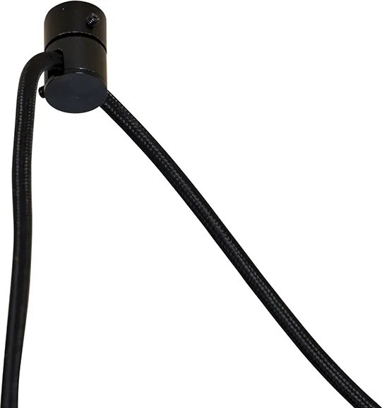 Candeeiro suspenso preto com abajur de crocodilo e interior dourado 35cm 3-luzes - Cava