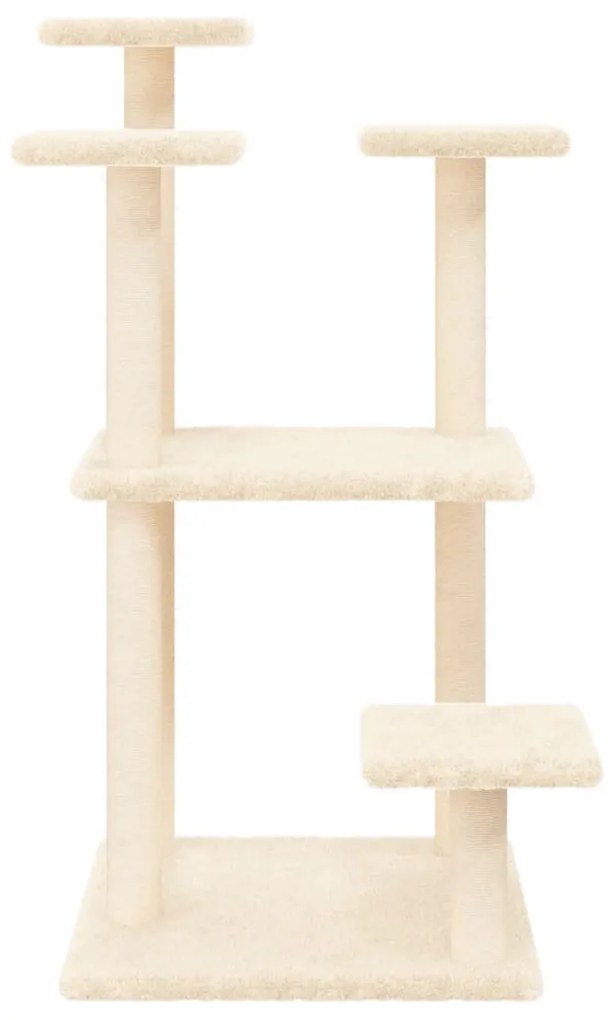 Postes arranhadores para gatos com plataformas 98,5 cm creme