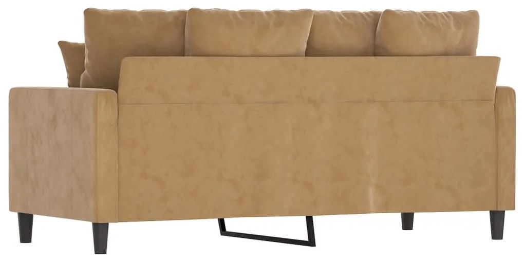 Sofá de 2 lugares veludo 140 cm castanho