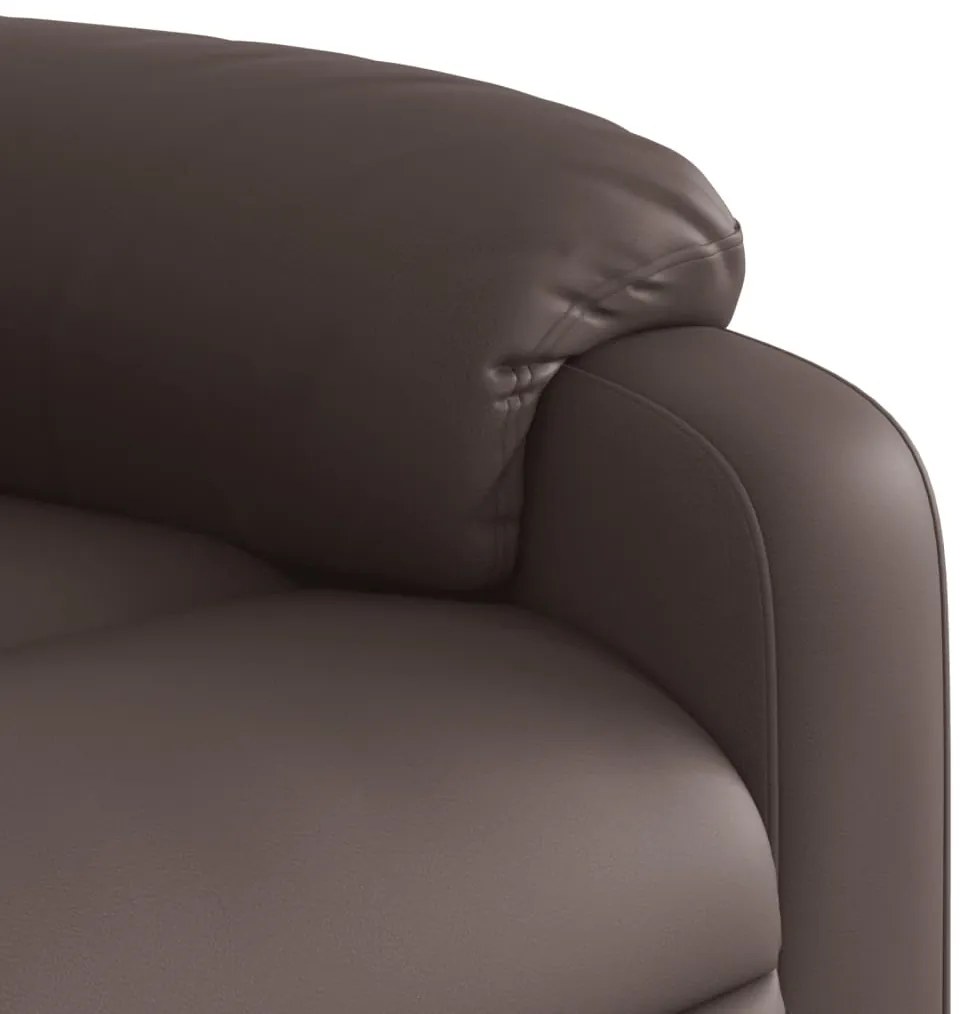 Poltrona reclinável elétrica couro artificial castanho
