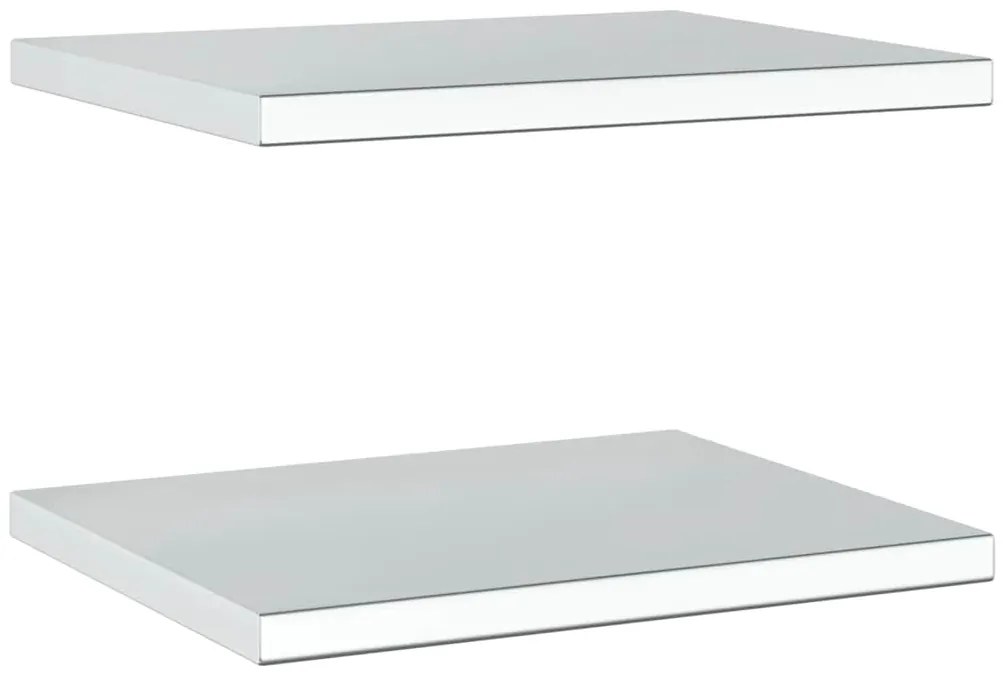 Prateleiras de parede 2 pcs 50x40x3 cm aço inoxidável prateado