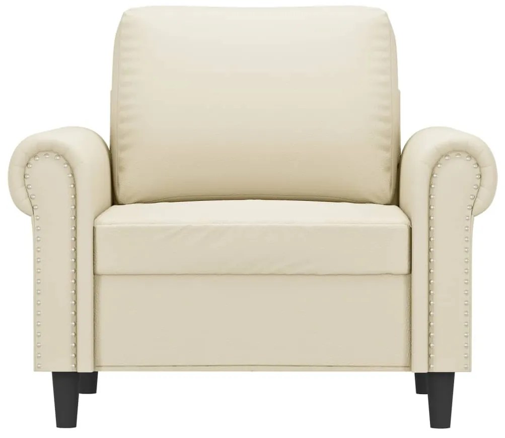 Poltrona 60 cm couro artificial creme