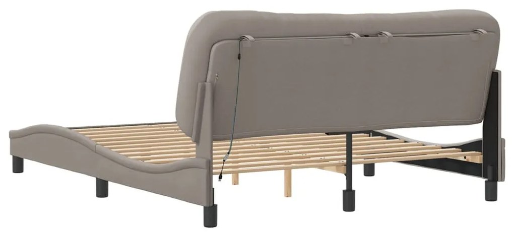 Estrutura de cama com LED sem colchão 160x200 cm tecido