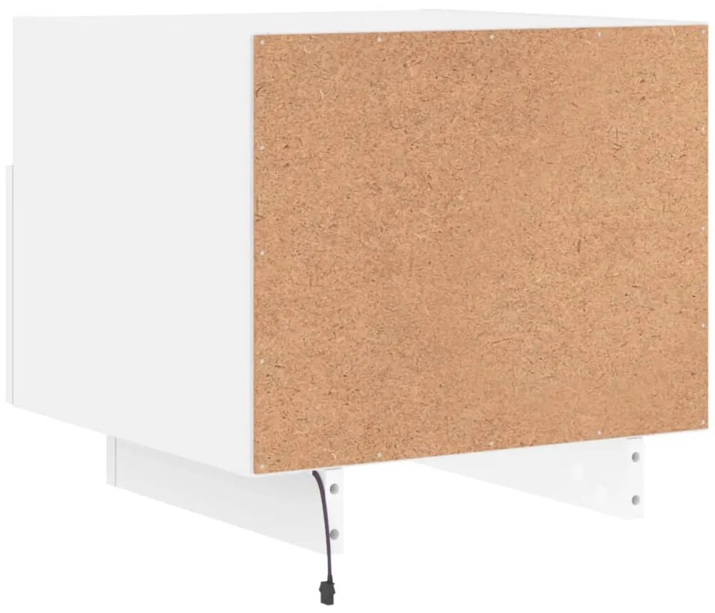 Mesas de cabeceira com luzes LED 2 pcs 40x39x37 cm branco