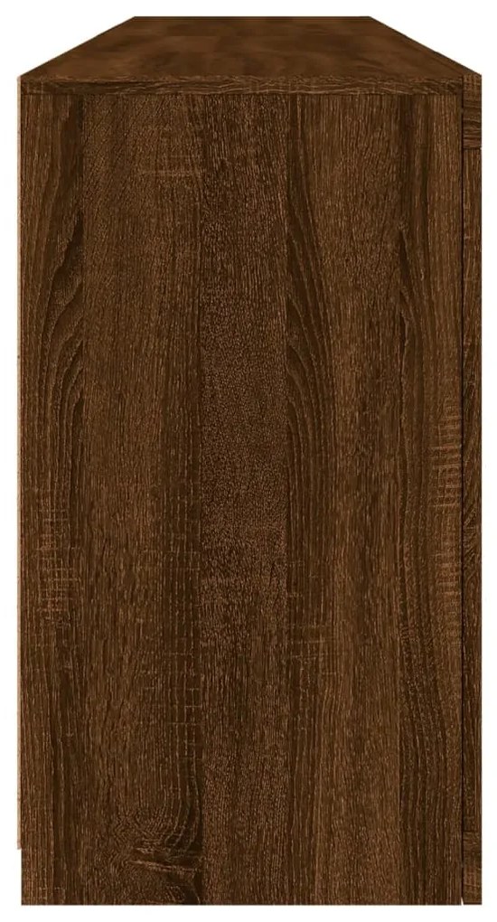 Aparador com luzes LED 164x37x67 cm carvalho castanho