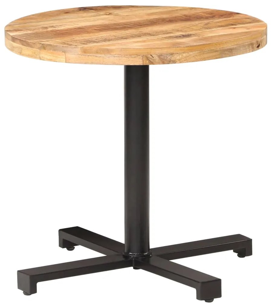 Mesa bistrô redonda Ø80x75 cm madeira de mangueira áspera
