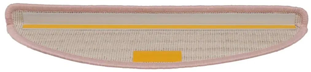 Tapete/carpete para degraus 15 pcs 56x17x3 cm rosa claro