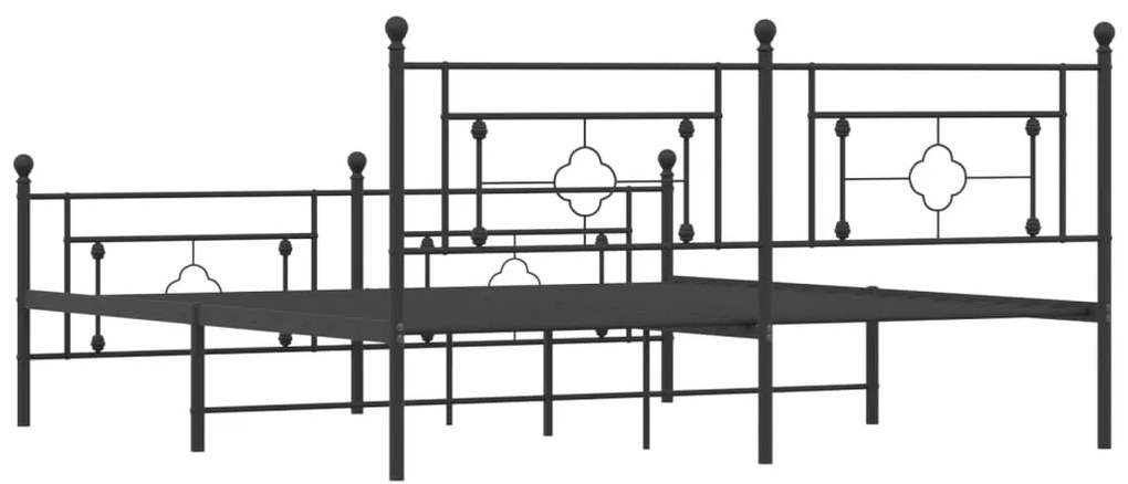 Estrutura de cama sem colchão com pés 180x200 cm preto